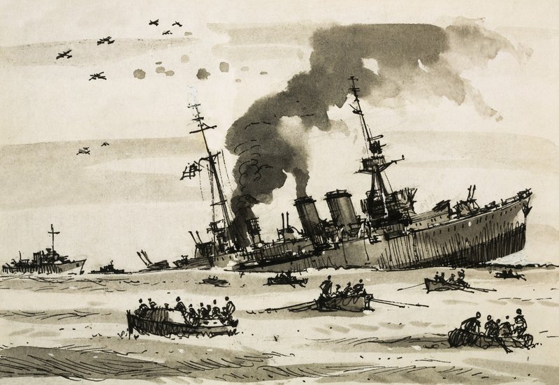 Maltan operaation jälkeen vuonna 1942 brittiläiset hävittäjät upottivat Cairo-aluksen. tekijältä John S. Smith