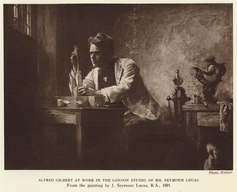 Alfred Gilbert, englantilainen kuvanveistäjä (syväpaino) tekijältä John Seymour (after) Lucas