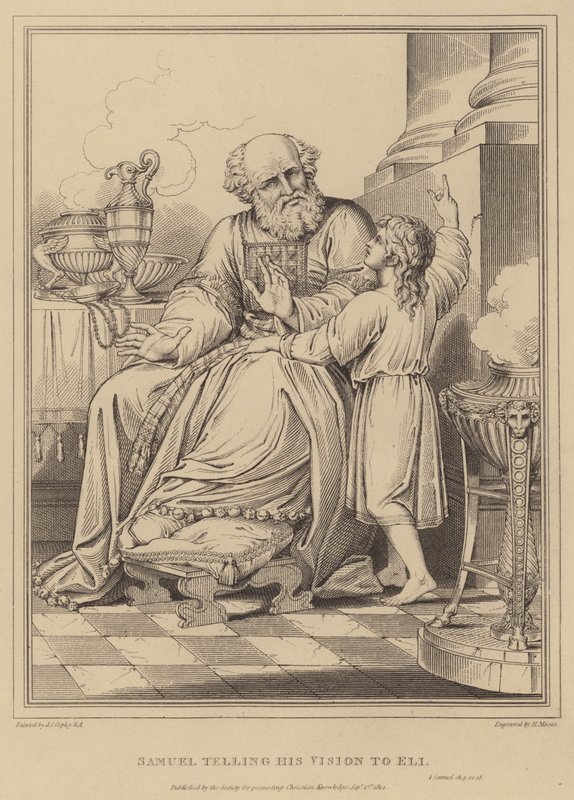 Samuel kertoi näystään Eelille, 1. Samuel tekijältä John Singleton Copley