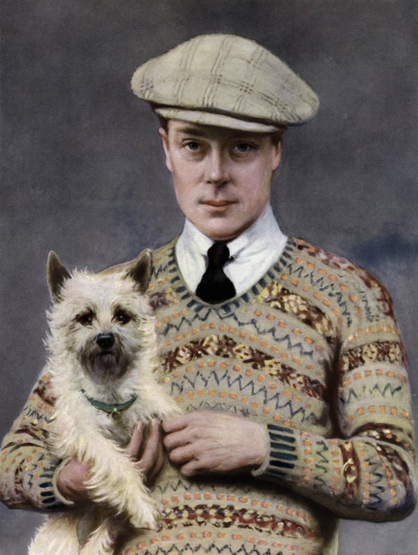 Kuningas Edward VIII:n muotokuva suosikkikoiran kanssa (m/w kuva) tekijältä John St. Helier (after) Lander
