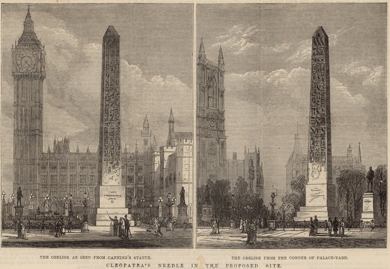 Cleopatras Needle ehdotetussa paikassa tekijältä John Sulman