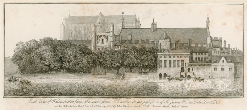 Itänäkymä Westminsteriin vedestä tekijältä John Thomas Smith