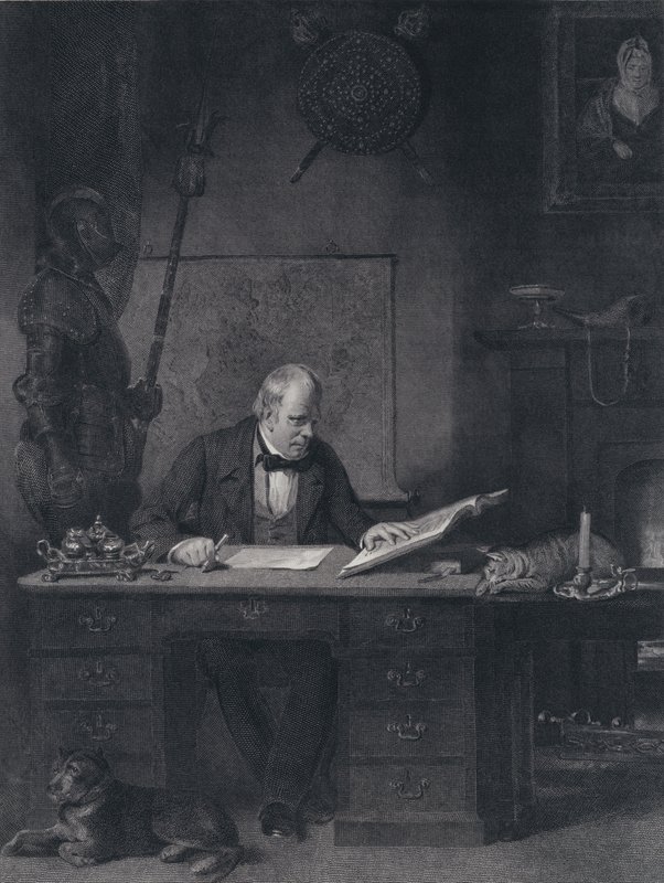 Sir Walter Scott tutkimuksessaan (kaiverrus) tekijältä John Watson Gordon