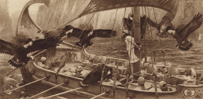 Ulysses ja sireenit tekijältä John William Waterhouse