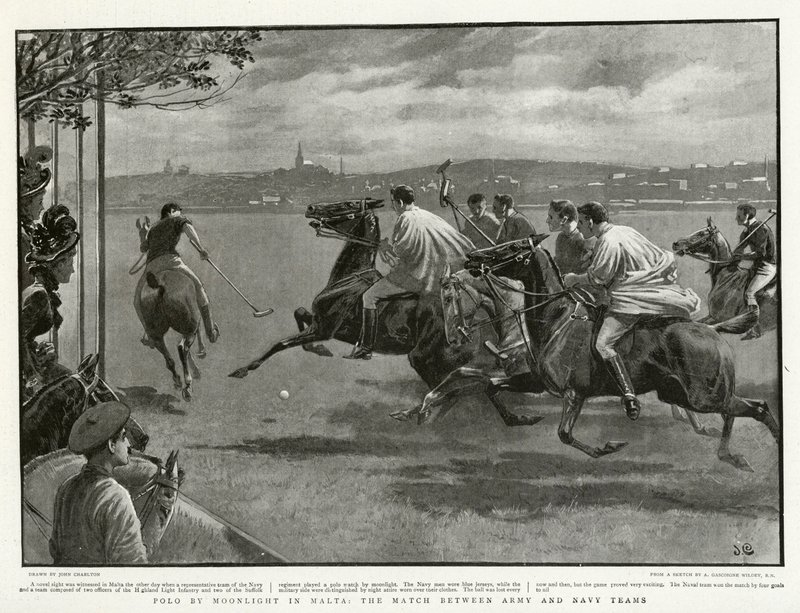 Polo by Moonlight Maltalla, armeijan ja laivaston joukkueiden välinen ottelu tekijältä John after Charlton