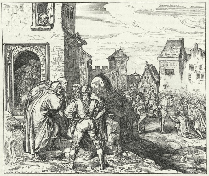 Ruotsin Gustav Adolphus saapumassa Müncheniin, 1632 tekijältä Josef Mathias Trenkwald