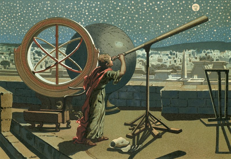 Hipparkhos observatoriossa Aleksandriassa tekijältä Josep or Jose Planella Coromina