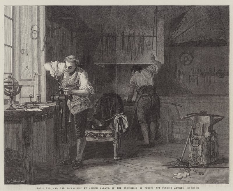 Ludvig XVI ja lukkoseppä tekijältä Joseph Caraud