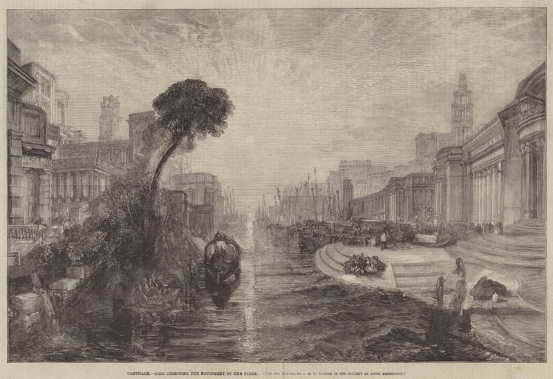 Karthago, Dido ohjaa laivaston varustamista. tekijältä Joseph Mallord William Turner