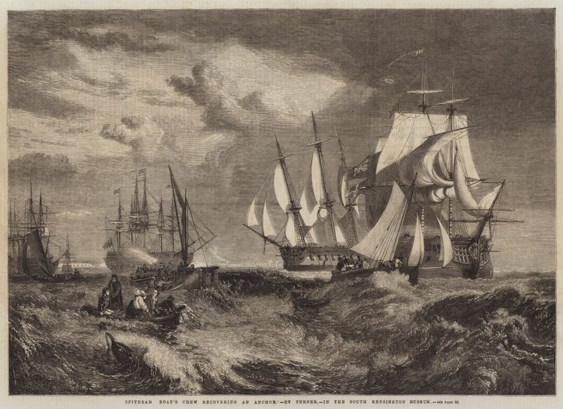 Spithead Boatin miehistö palauttaa ankkurin tekijältä Joseph Mallord William Turner
