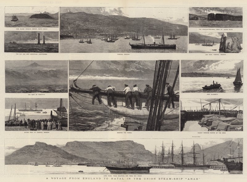 Matka Englannista Nataliin Union Steam-Ship Arabissa tekijältä Joseph Nash
