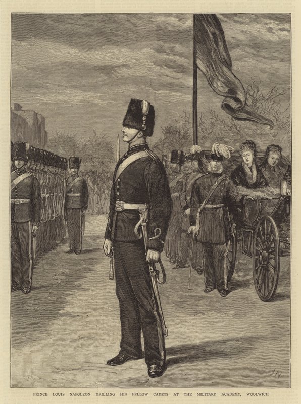Prinssi Louis Napoleon poraamassa kadettitovereitaan Woolwichin sotaakatemiassa tekijältä Joseph Nash