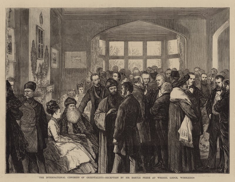 Kansainvälinen orientalistien kongressi, Sir Bartle Freren vastaanotto Wressil Lodgessa, Wimbledonissa. tekijältä Joseph Nash