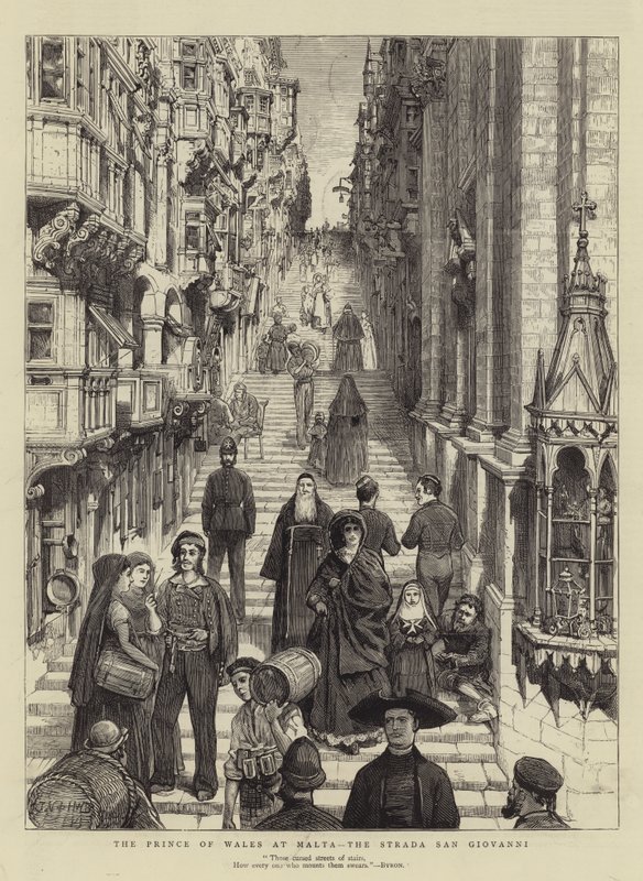 Walesin prinssi Maltalla, Strada San Giovanni tekijältä Joseph Nash