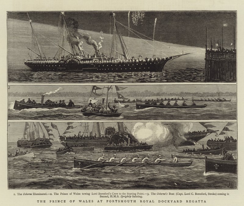 Walesin prinssi Portsmouth Royal Dockyard Regattassa tekijältä Joseph Nash