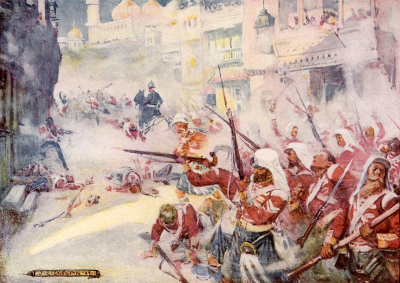 Brittiläisten sotilaiden nähtiin taistelevan tiensä kaduilla tekijältä Joseph Ratcliffe Skelton