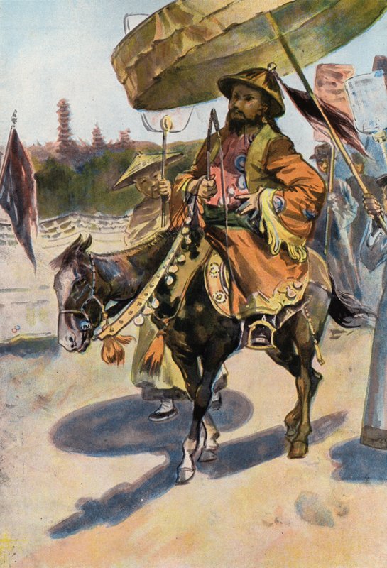 Robinson Crusoe: un Don Quixot xinès (litografia en color) finlandès tekijältä Joseph (after) Finnemore