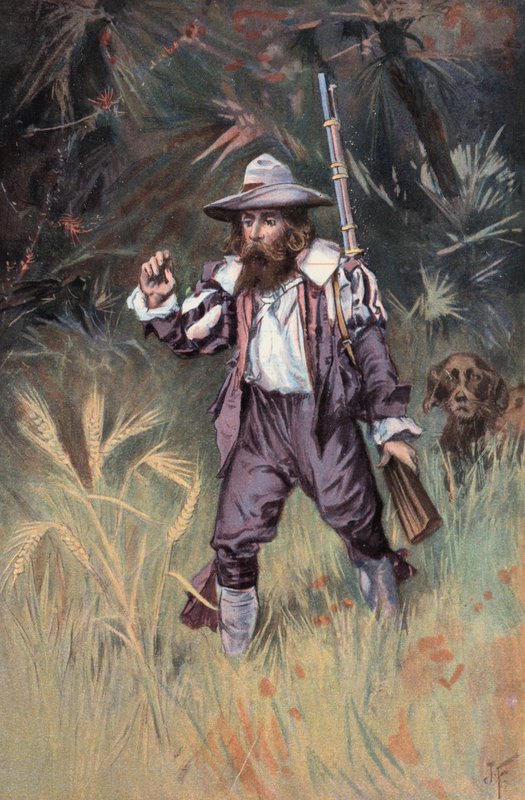 Robinson Crusoe: Minusta ohra kasvaa (väri litho) tekijältä Joseph (after) Finnemore