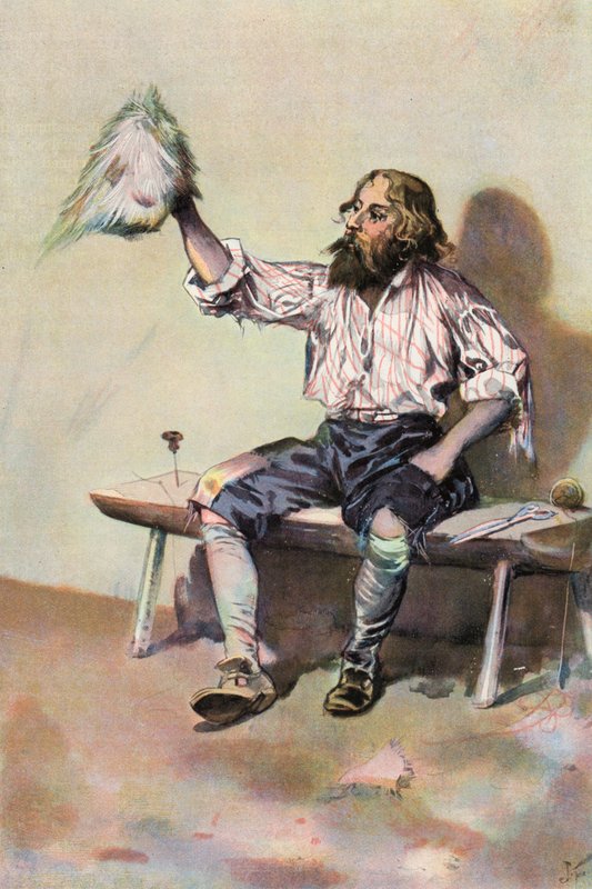 Robinson Crusoe: Teen itselleni lippalakin (värilitho) tekijältä Joseph (after) Finnemore