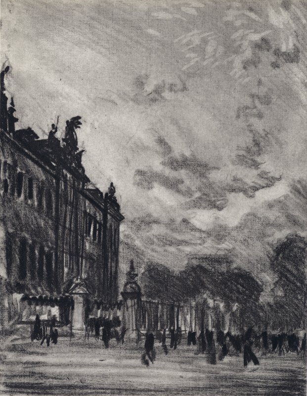 Buckinghamin palatsi (litho) tekijältä Joseph (after) Pennell