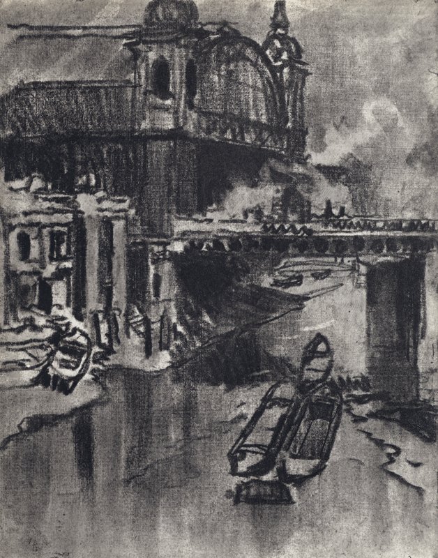 Cannon Streetin asema (litho) tekijältä Joseph (after) Pennell