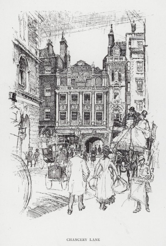 Chancery Lane (litho) tekijältä Joseph (after) Pennell