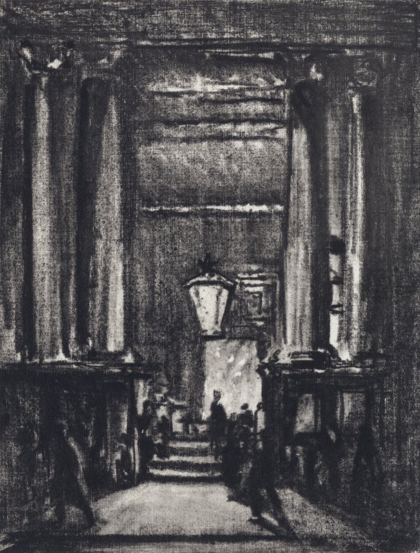Exeter Hall (litho) tekijältä Joseph (after) Pennell