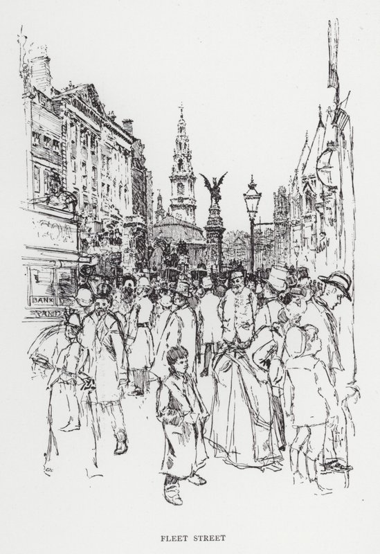 Fleet Street (litho) tekijältä Joseph (after) Pennell