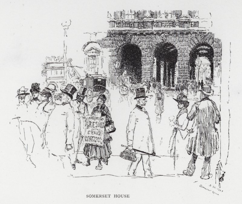 Somerset House (litho) tekijältä Joseph (after) Pennell
