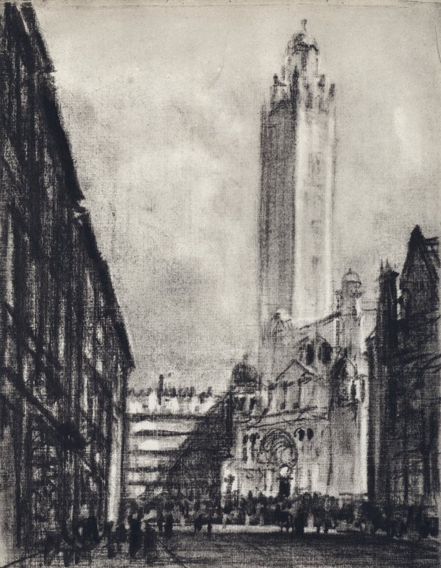 Katedraali, Westminster (litho) tekijältä Joseph (after) Pennell