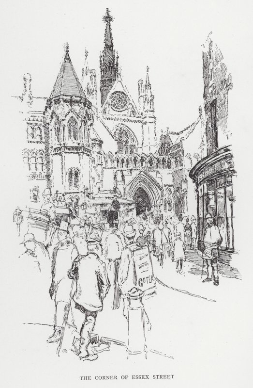 The Corner of Essex Street (litho) tekijältä Joseph (after) Pennell