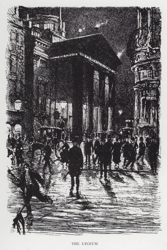 Lyseum (litho) tekijältä Joseph (after) Pennell