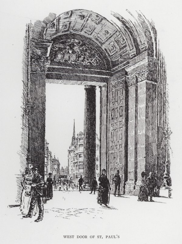 St Paulin länsiovi (litho) tekijältä Joseph (after) Pennell