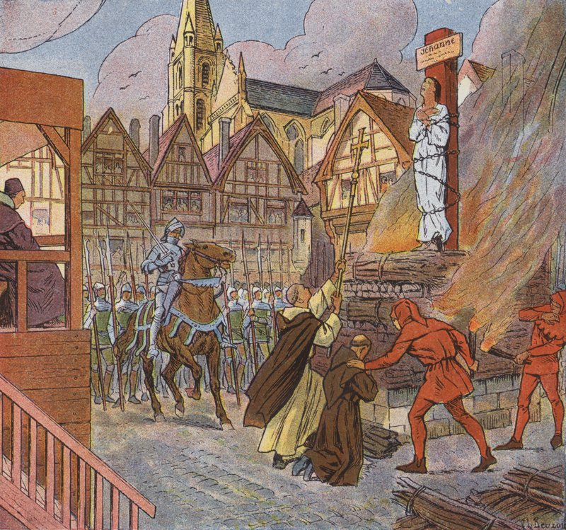 Englantilaiset polttivat roviolla Rouenissa Jeanne d