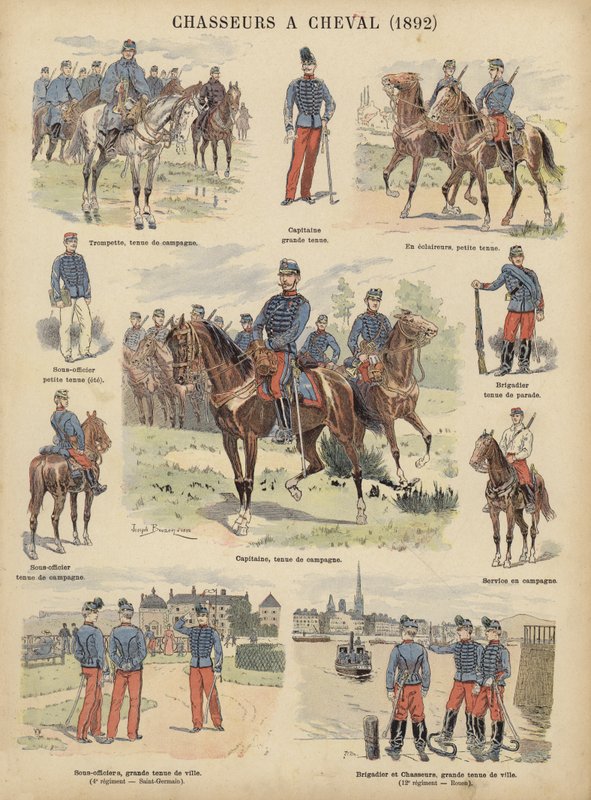 Chasseurs Ranskan armeijan cheval tekijältä Joseph Charles (after) Beuzon