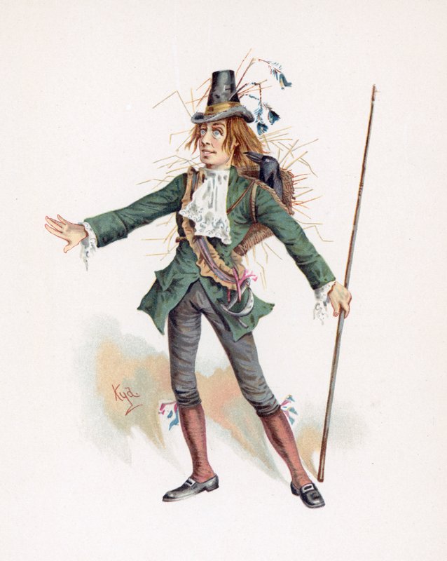 Barnaby Rudge, kuvitus artikkelista "Character Sketches from Charles Dickens", n. 1890 tekijältä Joseph Clayton Clarke