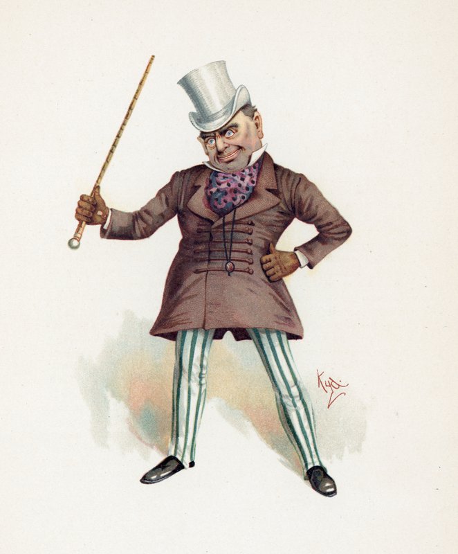 Major Bagstock, kuvitus artikkelista "Character Sketches from Charles Dickens", n. 1890 tekijältä Joseph Clayton Clarke