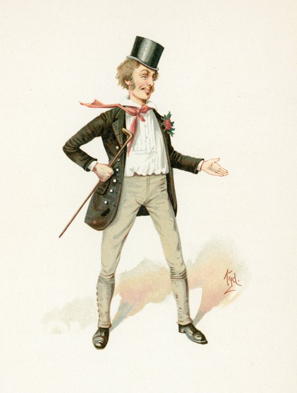 Mark Tapley, kuvitus artikkelista "Character Sketches from Charles Dickens", n. 1890 tekijältä Joseph Clayton Clarke