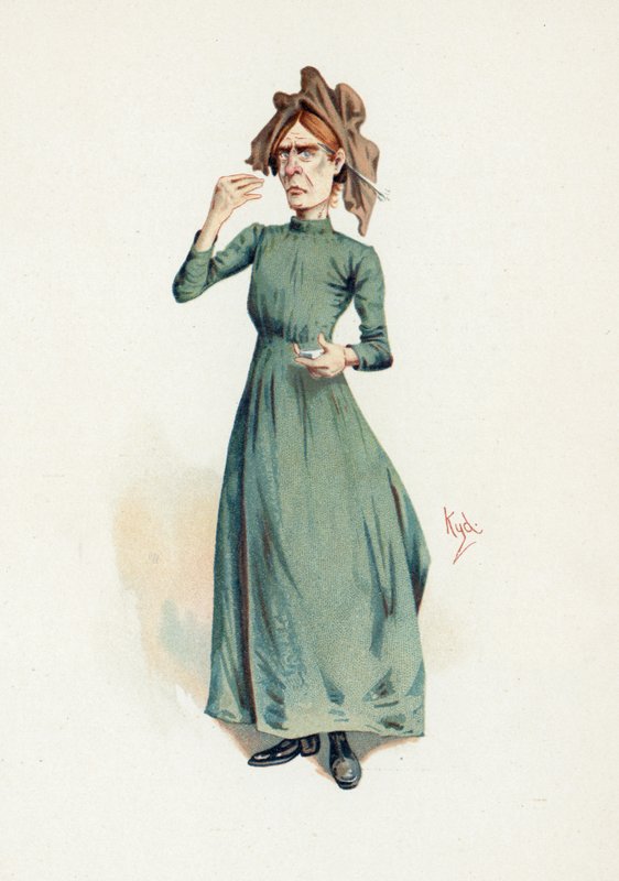 Sally Brass, kuvitus artikkelista "Character Sketches from Charles Dickens", n. 1890 tekijältä Joseph Clayton Clarke