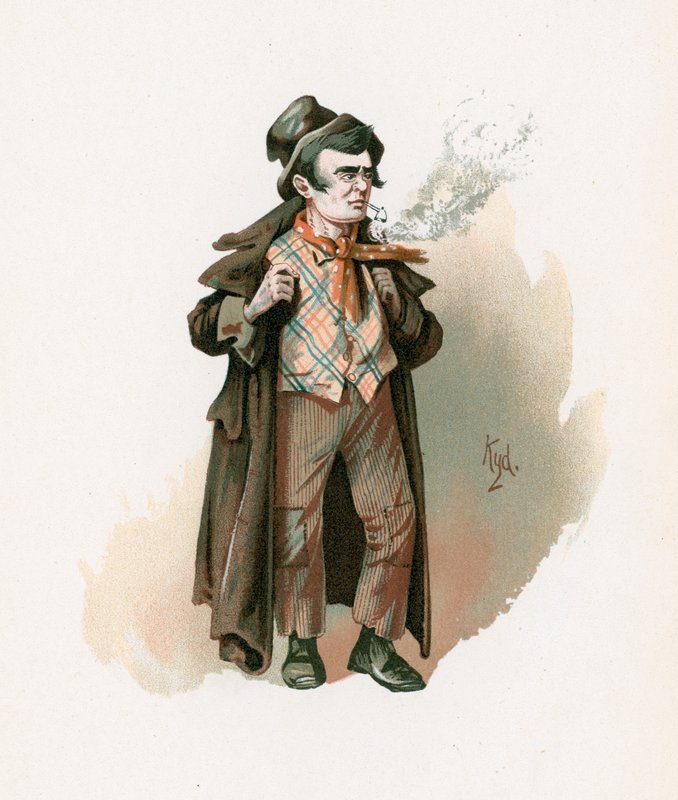 Artful Dodger, kuvitus artikkelista "Character Sketches from Charles Dickens", n. 1890 tekijältä Joseph Clayton Clarke