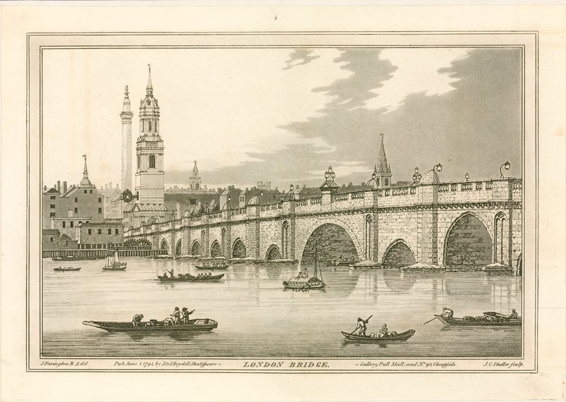 London Bridge, 1795 tekijältä Joseph Farington