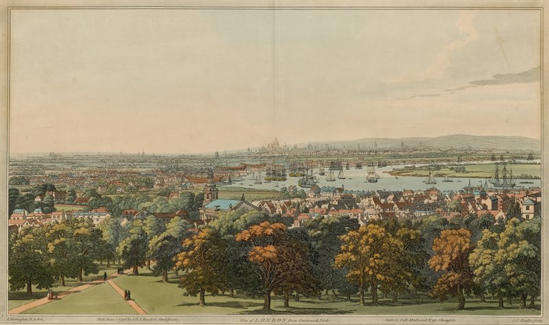 Näkymä Lontooseen Greenwich Parkista tekijältä Joseph Farington