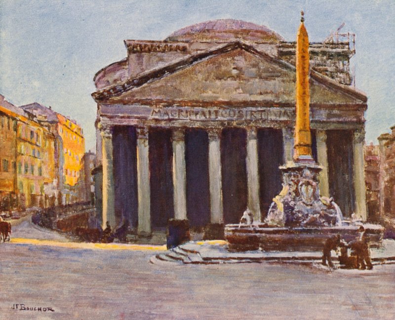 Rooma: Agrippan Pantheon (värilitro) tekijältä Joseph Felix Bouchor