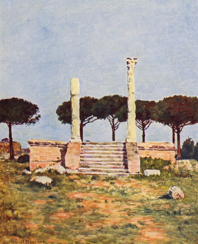 Rooma: Ostia, Piazza dei Corporatori (värilitro). tekijältä Joseph Felix Bouchor