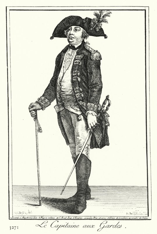 Kaartin kapteeni (kaiverrus) tekijältä Joseph Franz von (after) Goez