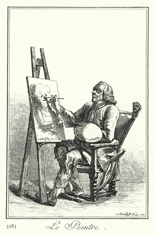Taidemaalari (kaiverrus) tekijältä Joseph Franz von (after) Goez