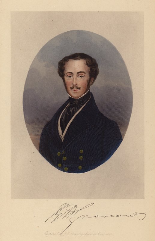 Rees Howell Gronow eli kapteeni Gronow (värillinen kaiverrus). tekijältä Joseph Grego