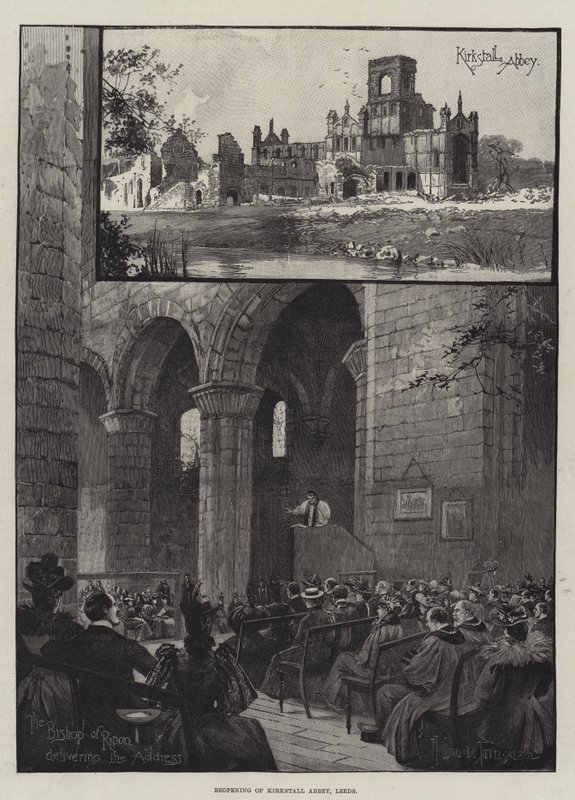 Kirkstall Abbeyn uudelleen avaaminen, Leeds tekijältä Joseph Holland Tringham