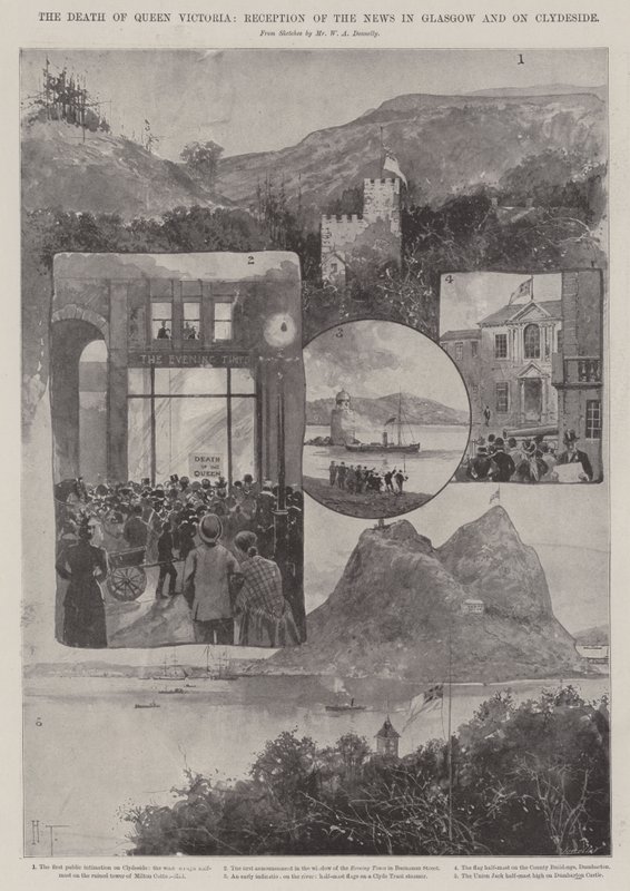 Kuningatar Victorian kuolema, uutisen vastaanotto Glasgow