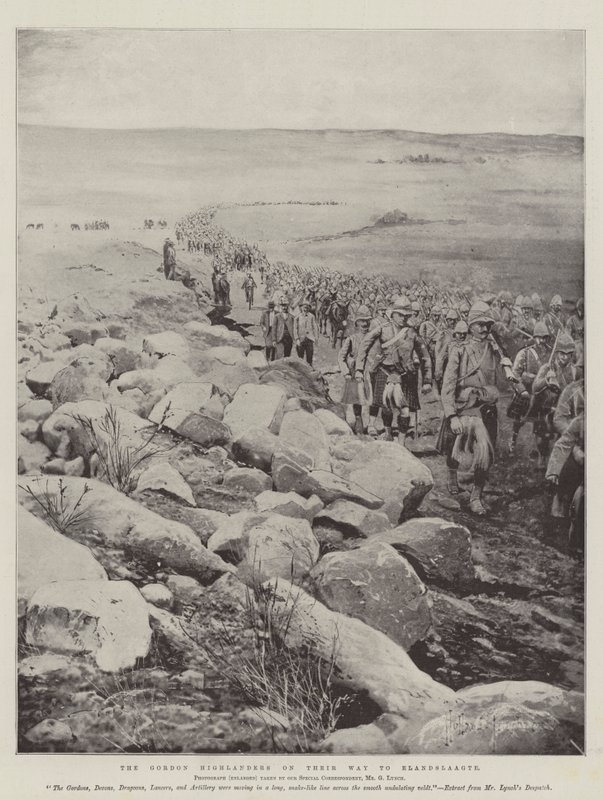 Gordon Highlanders matkalla Elandslaagteen tekijältä Joseph Holland Tringham